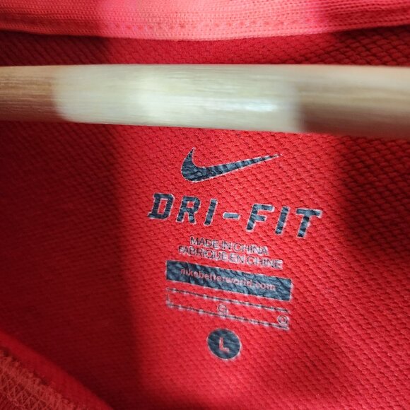 Nike Obsessed Infinity Cover Up Shirt Sweatshirt Funnel Neck Red Women's Large - Picture 2 of 4